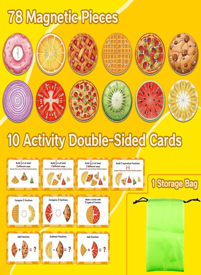 Aizweb Magnetic Fraction Tiles & Circles Set,Bars,Magnetic Fraction Educational Puzzle,Montessori Math Manipulatives,Fraction Learning Games for Elementary Classroom Homeschool Supplies - Image 4